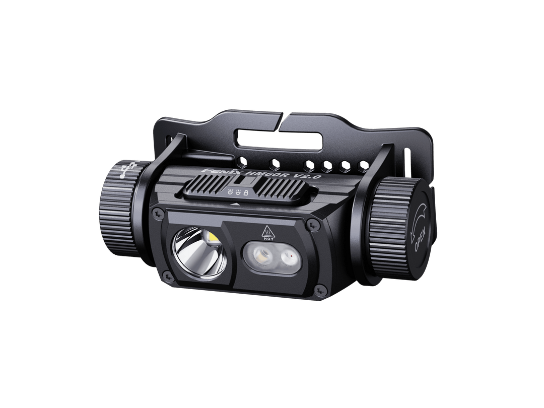 Fenix HM60R V2 headlamp viewed from the front