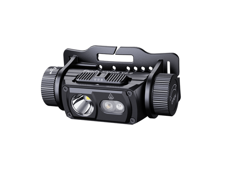 Fenix HM60R V2 headlamp viewed from the front