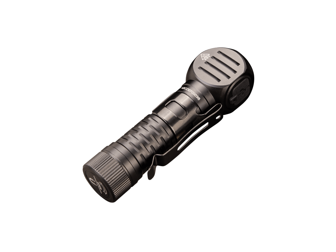 Black Fenix HM61R V3 Headlamp on a black background