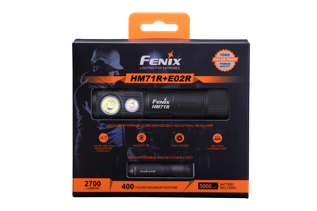 Fenix HM71R rechargeable headlamp in package