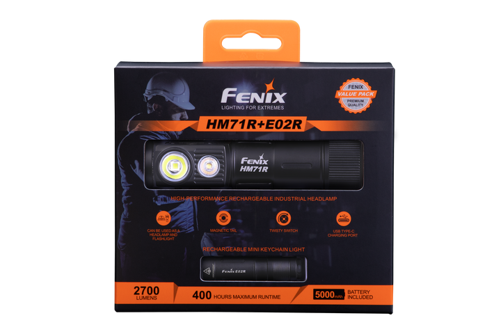 Fenix HM71R rechargeable headlamp in package