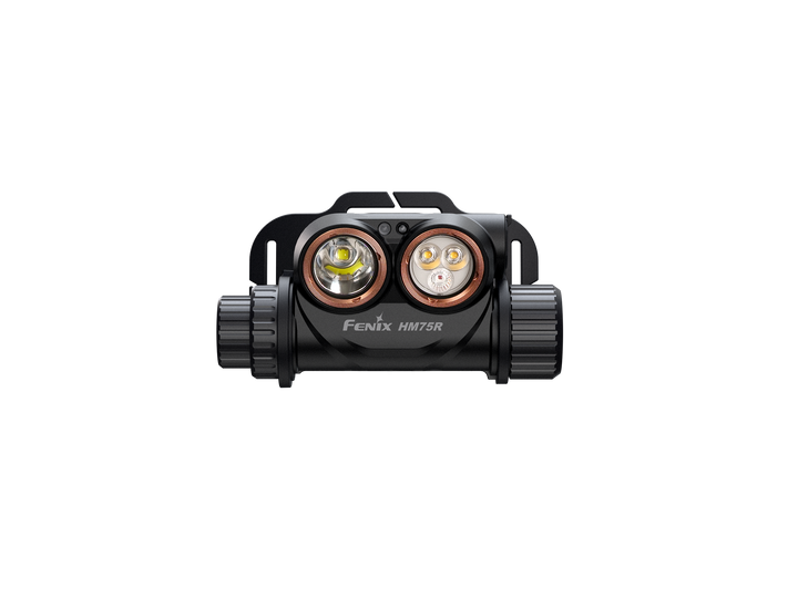 Fenix HM75R rechargeable headlamp as viewed from the front
