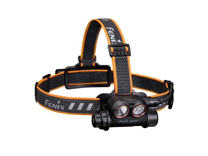 Fenix HM75R rechargeable headlamp as viewed form the front