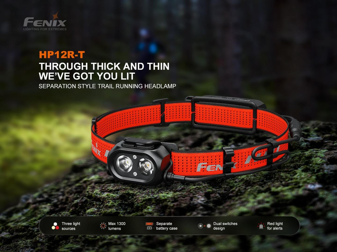 Fenix HP12R-T on stone in the woods