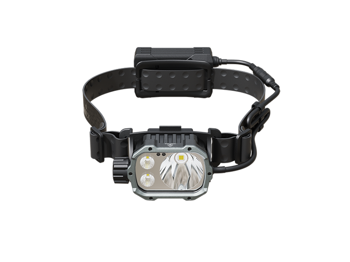 Fenix HP35R SAR search and rescue headlamp as viewed from the front