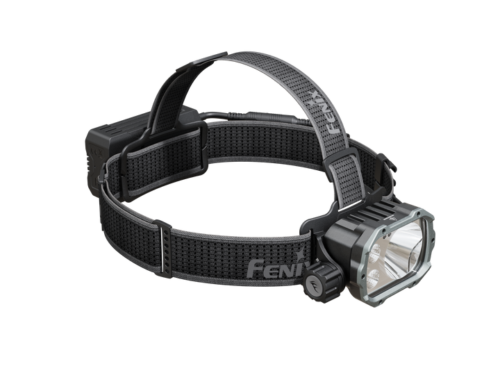 Fenix HP35R search and rescue headlamp as viewed from a front left angle