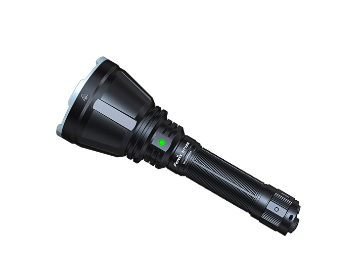 Fenix HT18R rechargeable hunting light as viewed from the top