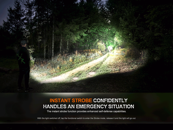 Fenix HT18R rechargeable hunting light strobe feature used to scare off an animal in the woods