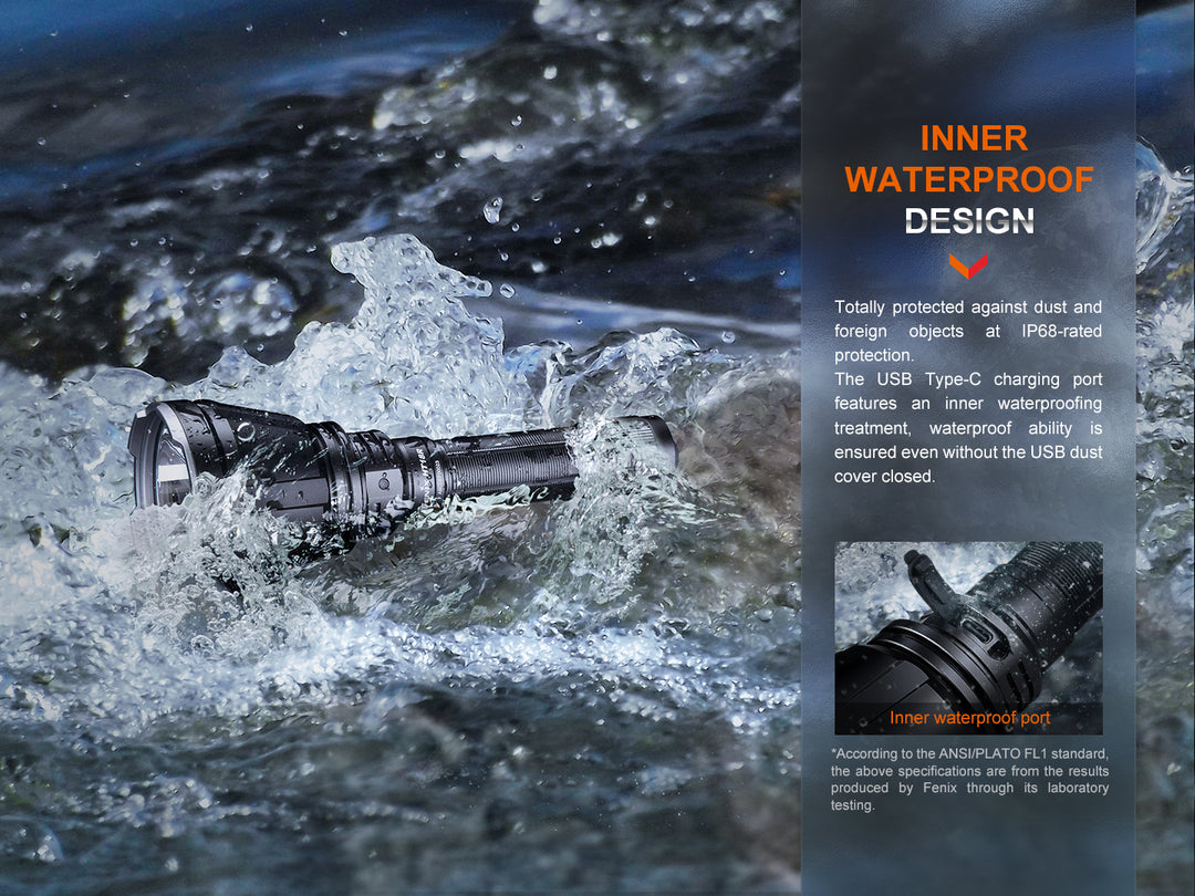 Fenix HT18R rechargeable hunting light in waves