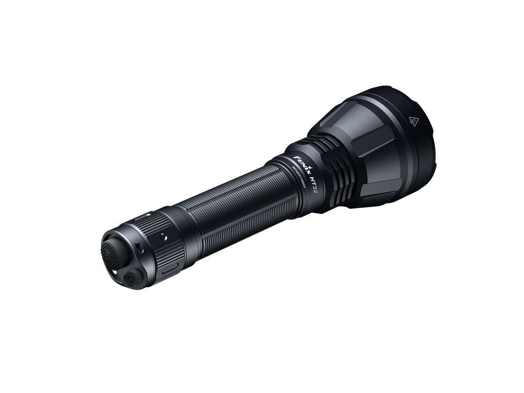 Fenix HT32 hunting flashlight as viewed from a top rear angle