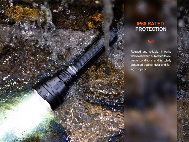 Fenix HT32 hunting flashlight in a river