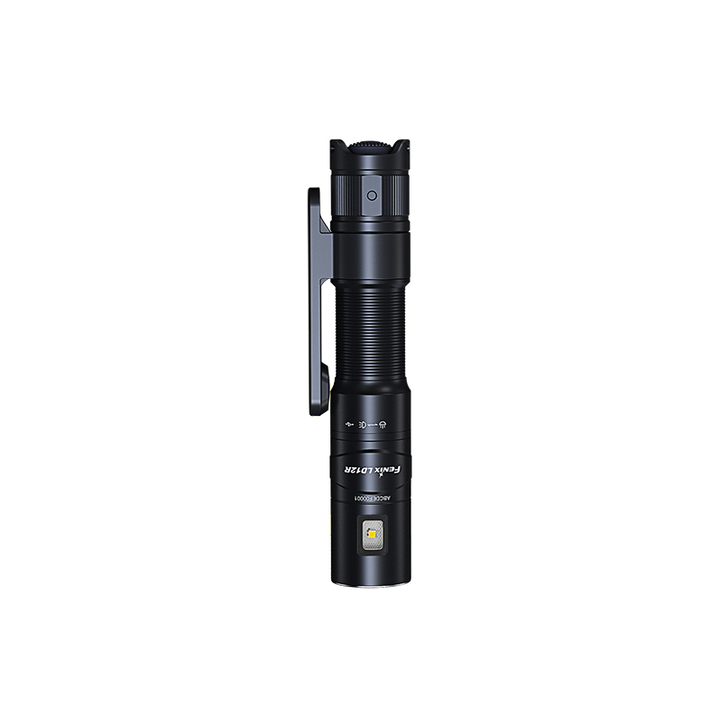 Fenix LD12R dual light flashlight viewed from the top