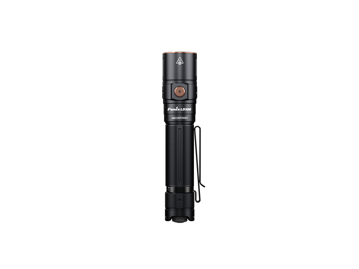 Fenix LD30R lightweight flashlight viewed from the top