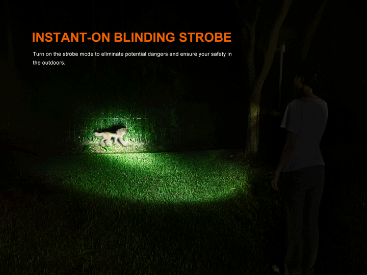 A GIF showing the strobe feature of the Fenix LD35R Flashlight 