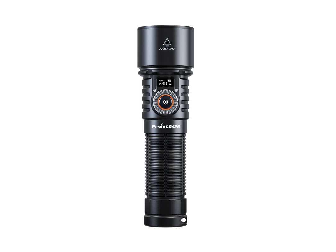 Fenix LD45R Digital Focus Flashlight viewed from above