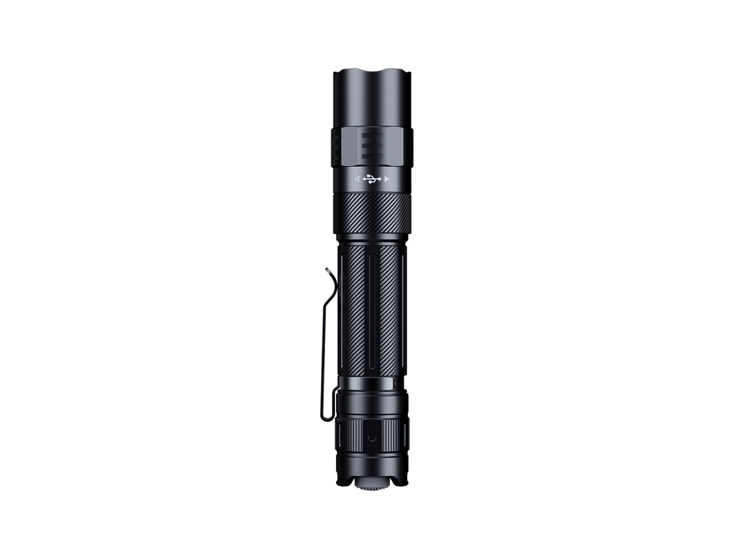 Fenix PD35R ACE Customizable Flashlight as viewed from below
