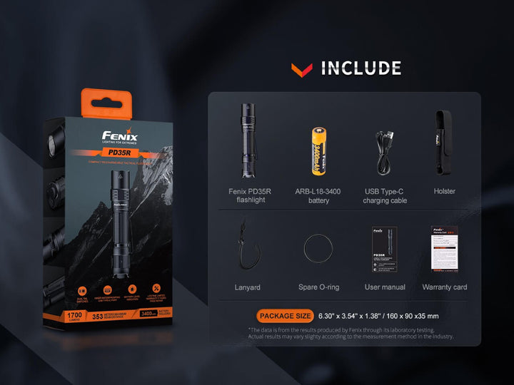 Fenix PD35R Compact Rechargeable Tactical Flashlight -- OPEN BOX