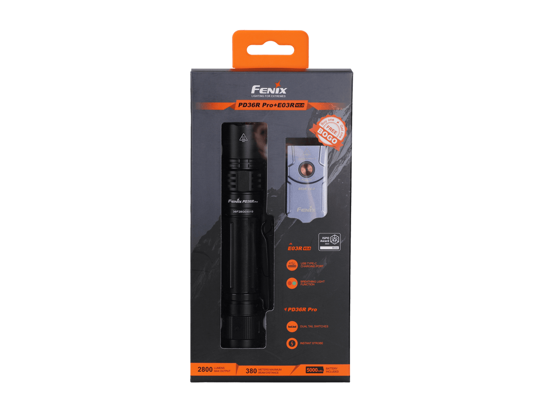 Fenix PD36R Pro 2800 Lumen Flashlight + FREE E03R V2