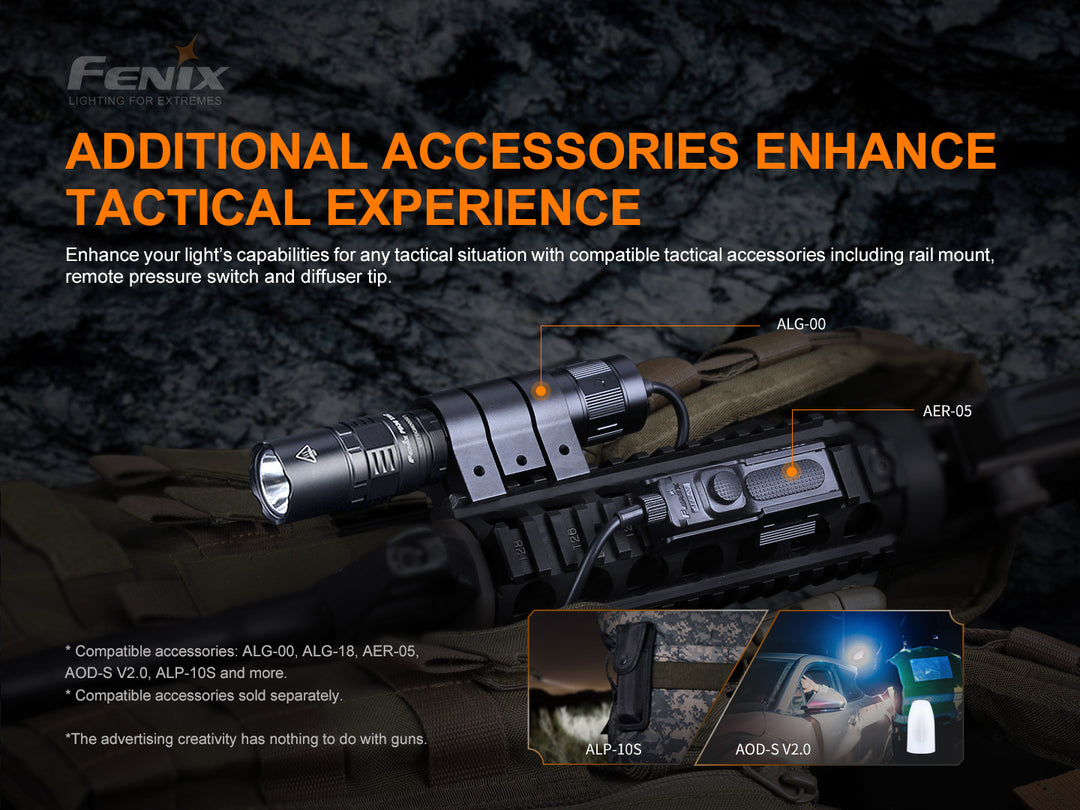 Some accessories used with the Fenix PD36 TAC Tactical Flashlight 