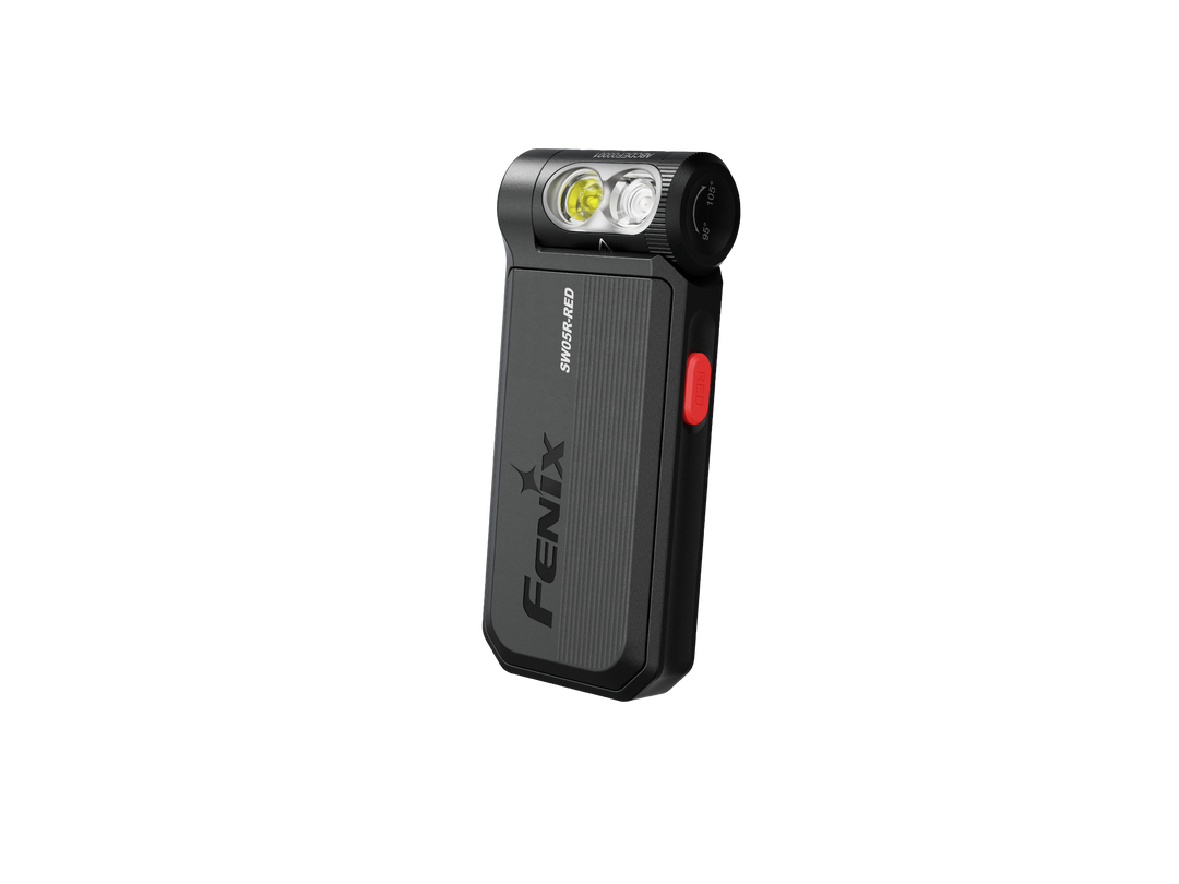 Fenix SW05R Red Clip Light side face view