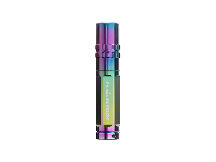 Limited edition collector's EDC Fenix SilvGlow Keychain Light, with a purple body labeled 'Fenix SilvGlow'.