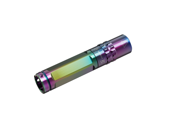 Fenix SilvGlow Keychain Light in colorblast as viewed from the back