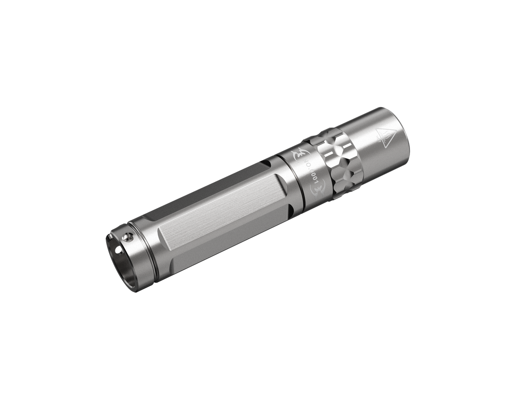 Fenix SilvGlow Keychain Light in silver viewed from the back