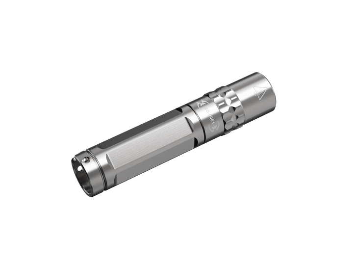 Fenix SilvGlow Keychain Light in silver viewed from the back