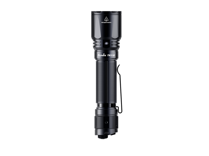 Fenix TK11R compact tactical flashlight viewed from above