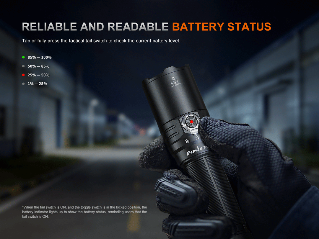 fenix flashlight battery indicator Fenix TK15R Rechargeable Tac Flashlight
