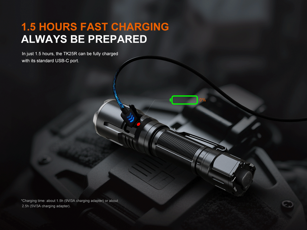 Fenix TK25R Tactical Flashlight charging