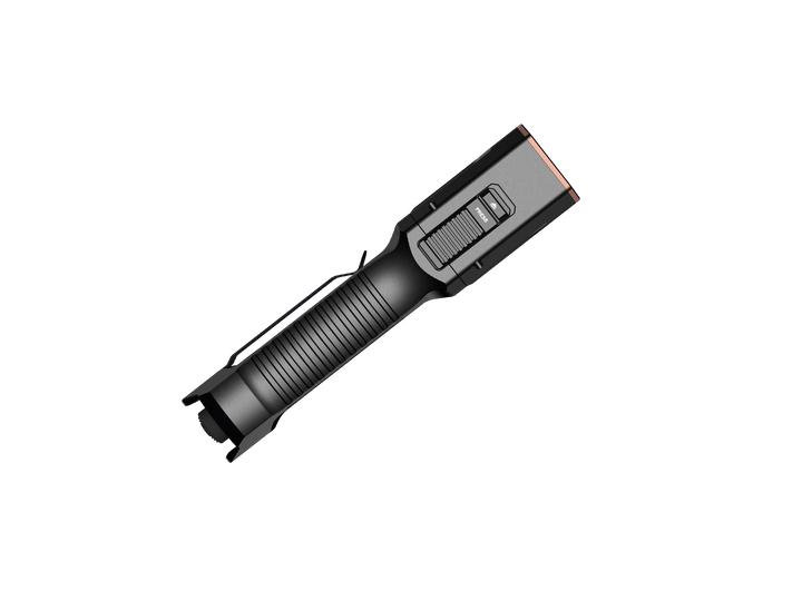Black Fenix TK28R Flashlight on a white background