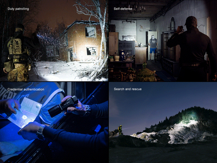 GIF with four images showing the TK35R UV version being used in four different use cases. #UV Light_2