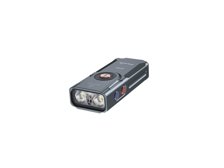 Fenix e06r keychain light in black as viewed from the front