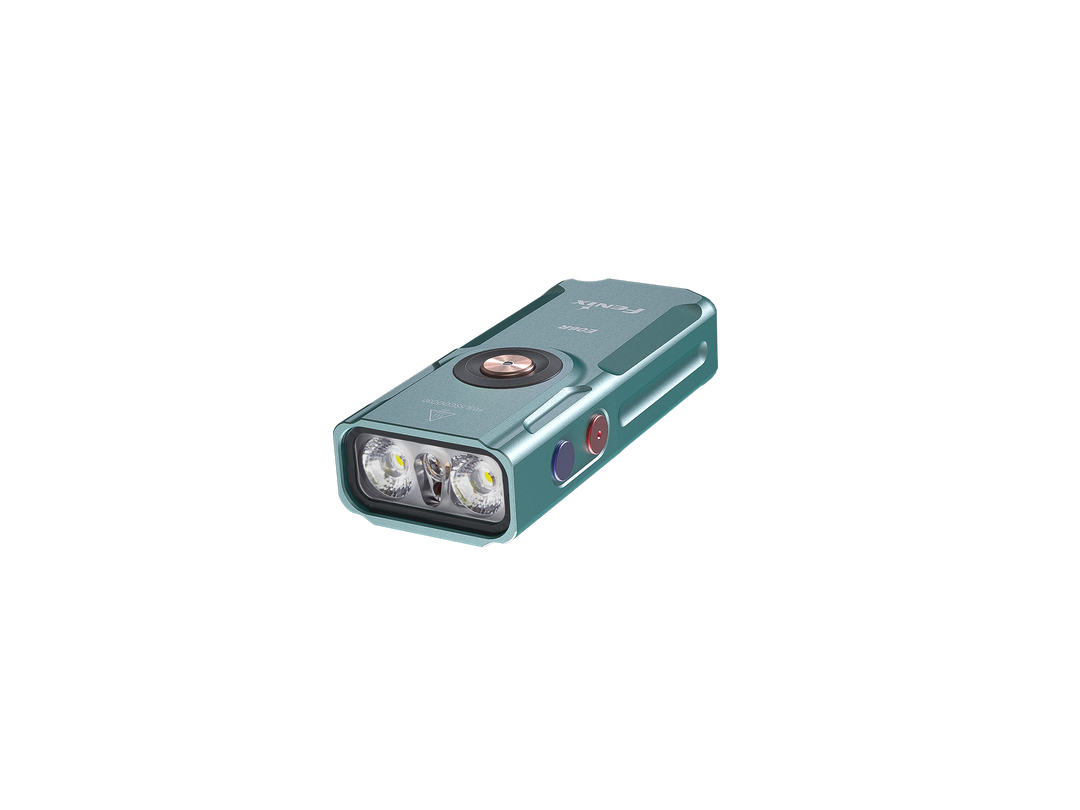 Fenix e06r keychain light in green as viewed from the front
