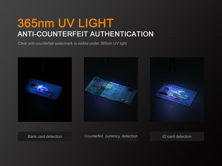 Fenix LD02 V2.0 EDC LED Penlight with UV Lighting -- OPEN BOX