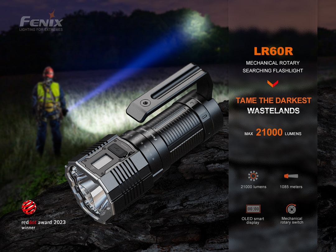 Fenix LR60R Rotary Switch Rechargeable Searchlight - 21000 Lumens