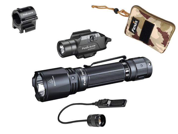 Two Fenix flashlights bundled with accessories