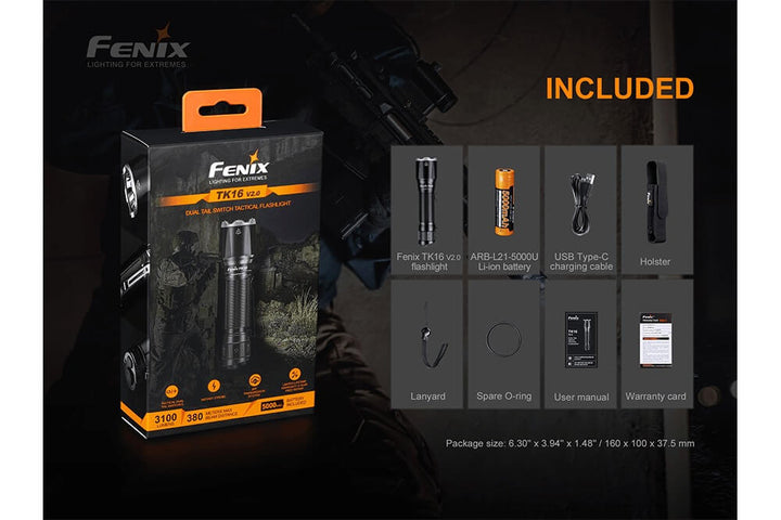 Fenix TK16 V2.0 Tactical Flashlight -- OPEN BOX