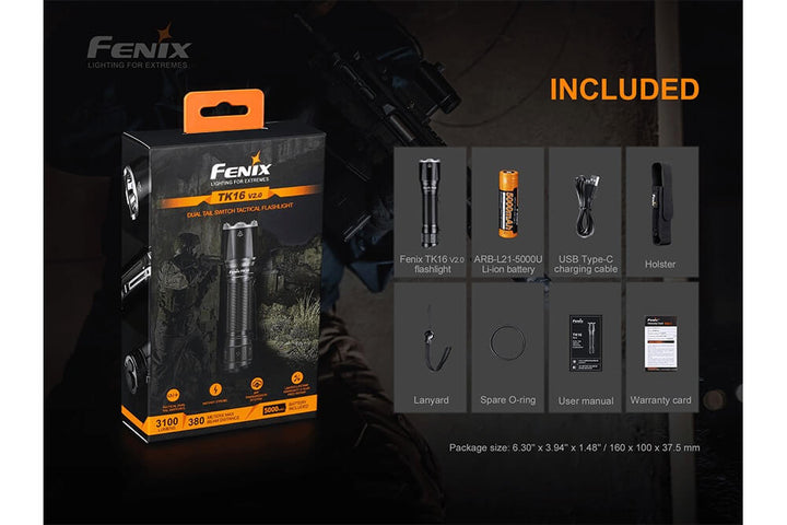 Fenix TK16 V2.0 Tactical Flashlight (Tropic) -- OPEN BOX