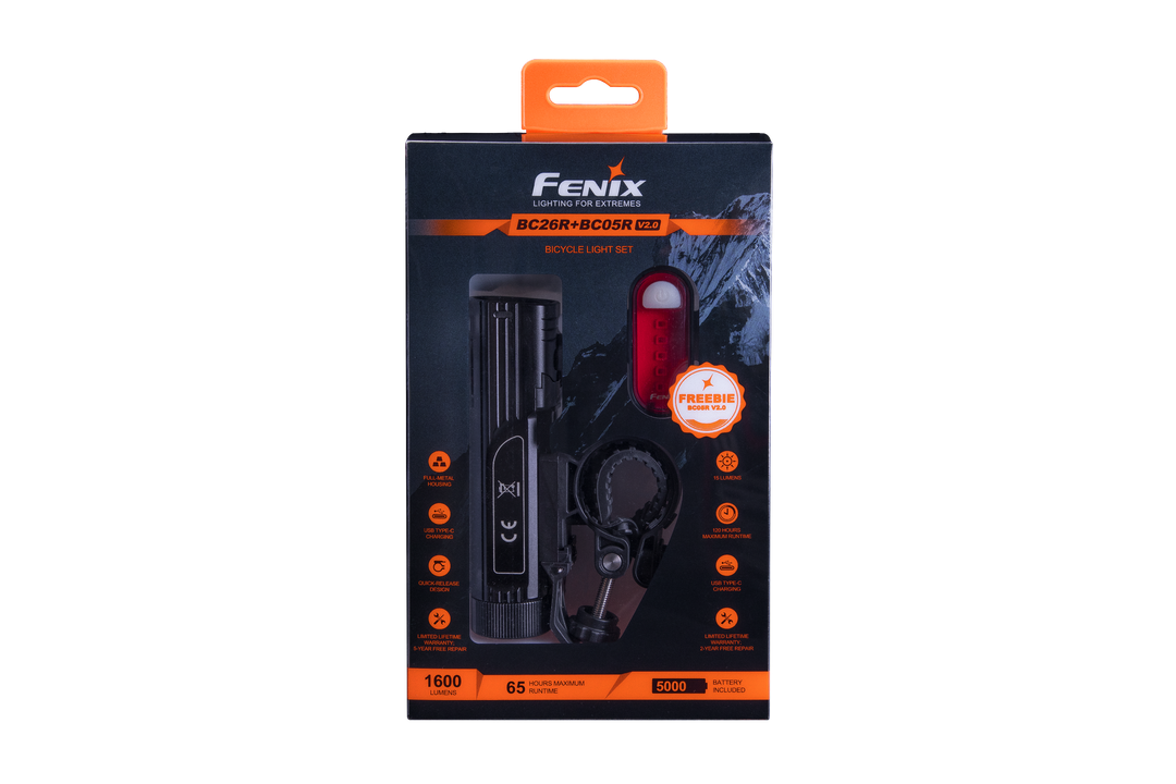 Fenix BC26R LED Bike Light + FREE BC05R V2 Tail Light Bundle -- OPEN BOX
