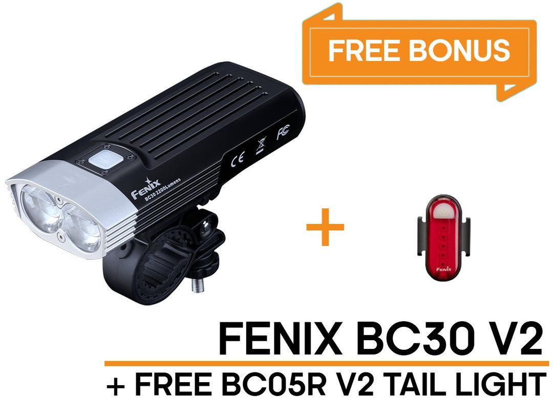 Fenix BC30 V2 LED Bike Light + FREE  BC05R V2 Taillight