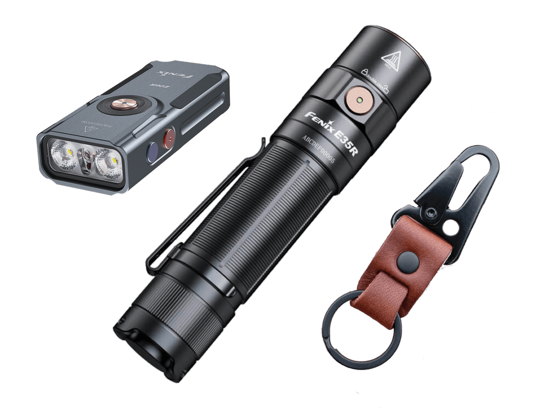 fenix e35r rechargeable edc flashlight Custom Engraved A magnet now sits where a tail switch normally would Fenix E35R Rechargeable Flashlight
