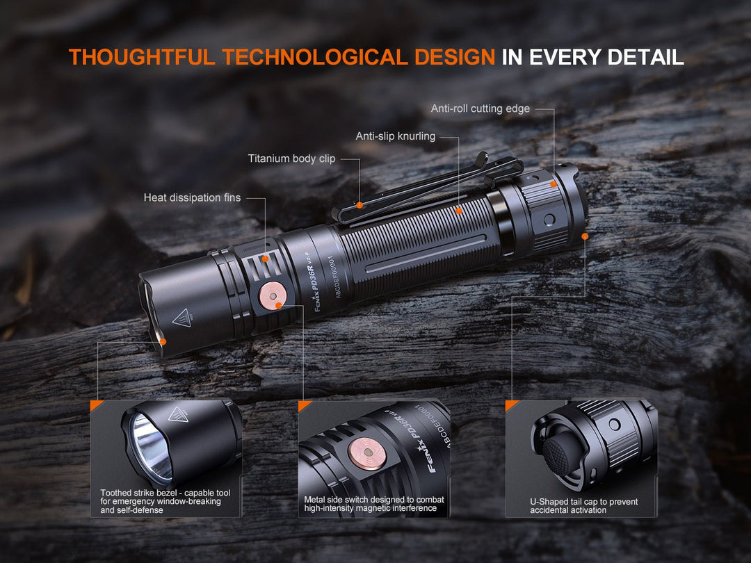Fenix PD36R V2 Tactical LED Flashlight - Texas Flag Cerakote Finish - Fenix Store