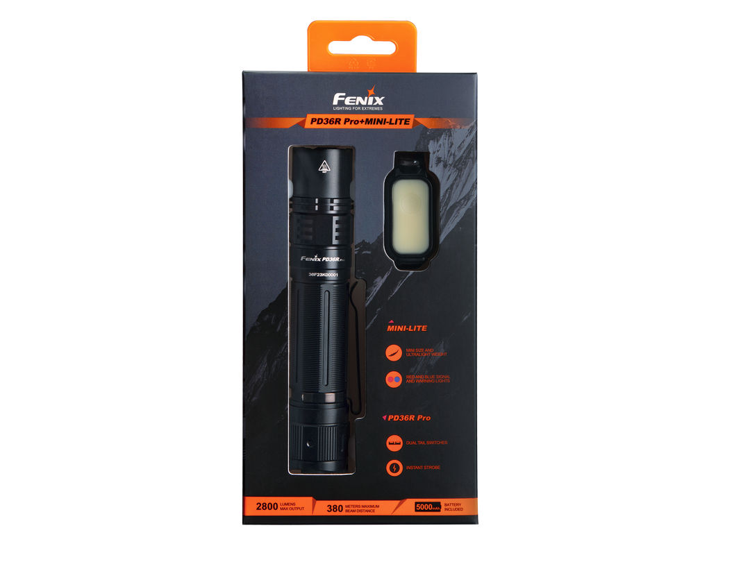 Fenix pd36r pro flashlight with mini-lite
