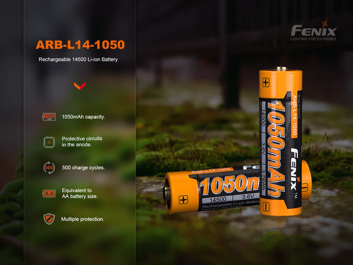 Fenix ARB-L14-1050 3.6v Rechargeable Li-ion AA Battery - Fenix Store