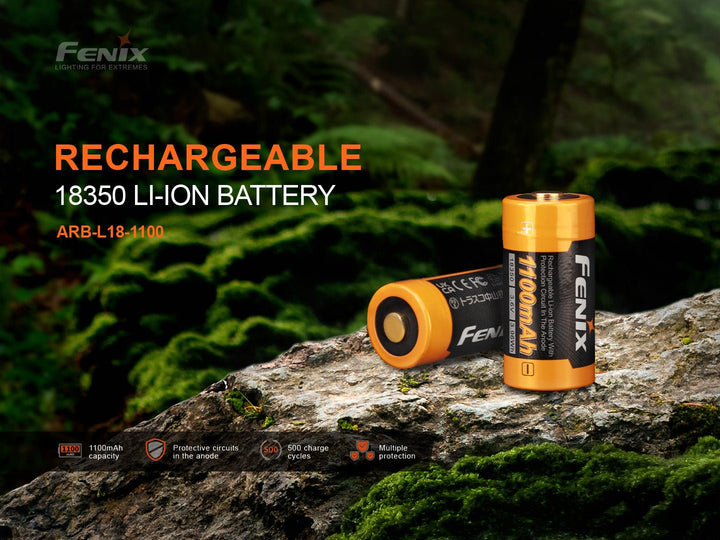 Fenix ARB-L18-1100 Rechargeable 18350 Battery - Fenix Store