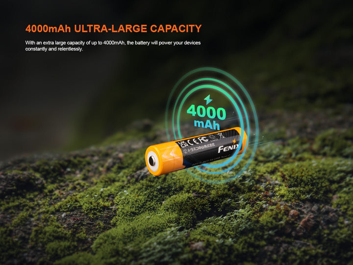 Fenix ARB-L18-4000U High-Capacity USB Rechargeable 18650 Battery - 4000mAh - Fenix Store
