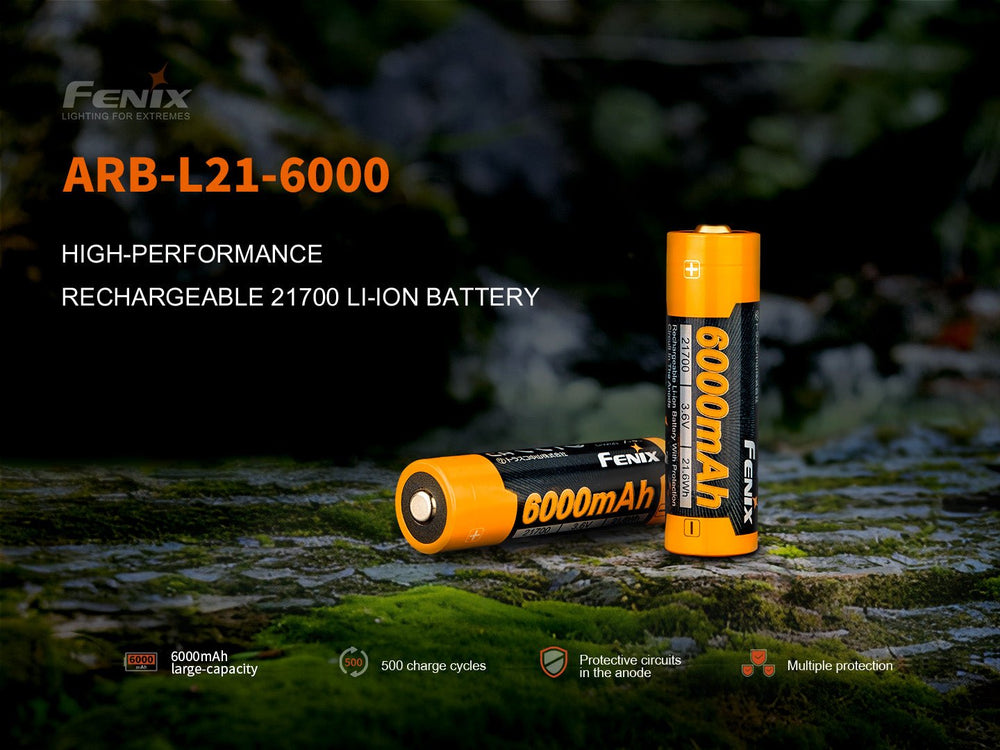 Fenix ARB-L21-6000 Rechargeable 21700 Li-ion Battery - 6000 mAh - Fenix Store