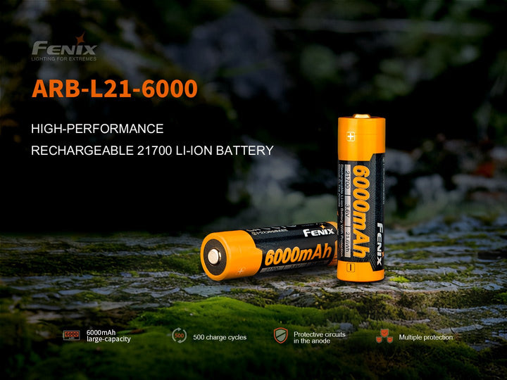 Fenix ARB-L21-6000 Rechargeable 21700 Li-ion Battery - 6000 mAh - Fenix Store